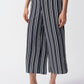 Striped Cropped Wide-leg Trousers