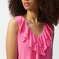 Ruffled V-neck Sleeveless Top