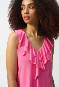 Ruffled V-neck Sleeveless Top