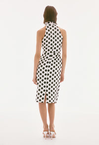 Polka-dot Halter Wrap Dress