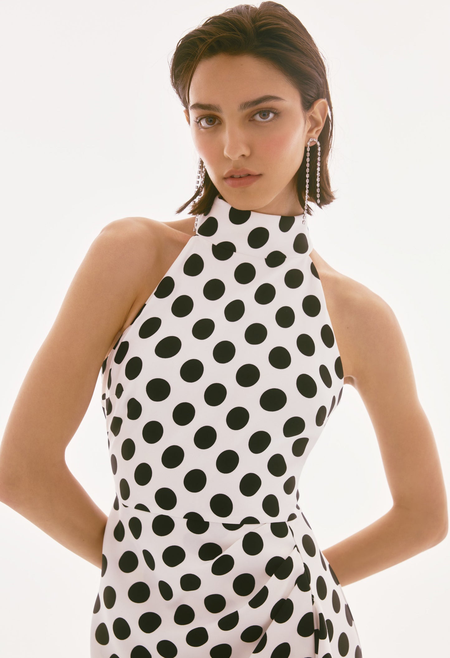 Polka-dot Halter Wrap Dress