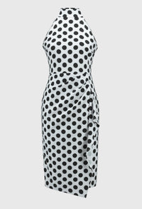 Polka-dot Halter Wrap Dress