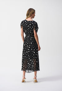 V-neck Polka Dot Midi Dress