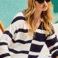 Casual Striped V-neck Pullover