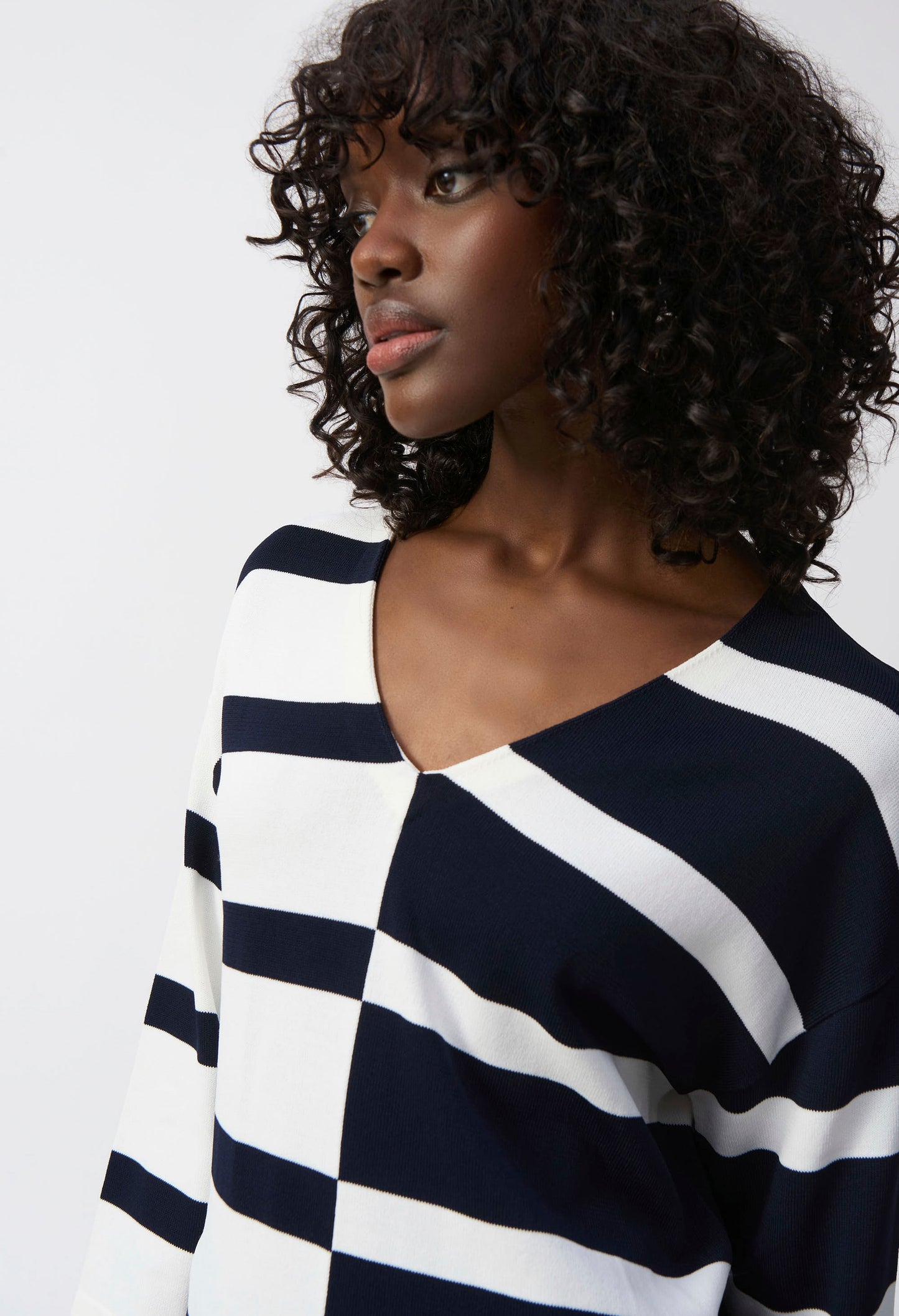 Casual Striped V-neck Pullover