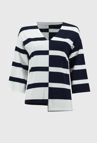 Casual Striped V-neck Pullover