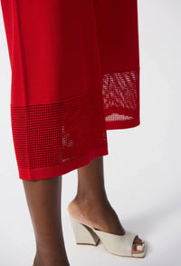 Cropped Wide-leg Mesh Trousers