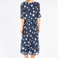 Plisse Pop Over Polka Dot Dress