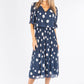 Plisse Pop Over Polka Dot Dress