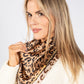 Leopard Print Silk Neck Scarf