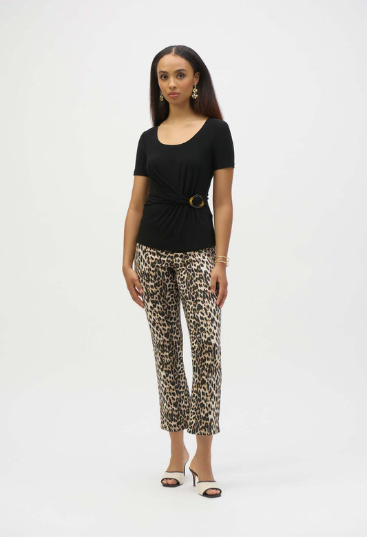 Leopard Print Flare Trousers